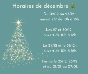 Lire la suite à propos de l’article Horaires de décembre 2025