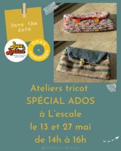 Lire la suite à propos de l’article Atelier tricot ADOS – 13 & 27/05/26 de 14h à 16h
