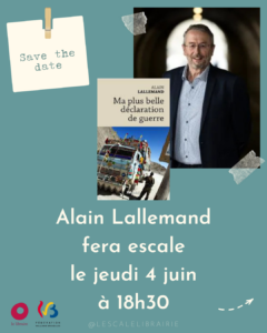 Lire la suite à propos de l’article Rencontre avec Alain Lallemand – 04/06/26 à 18h30